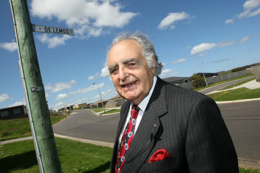 Carlos Pereira de Lemos pictured at the street in Warrnambool named after him.