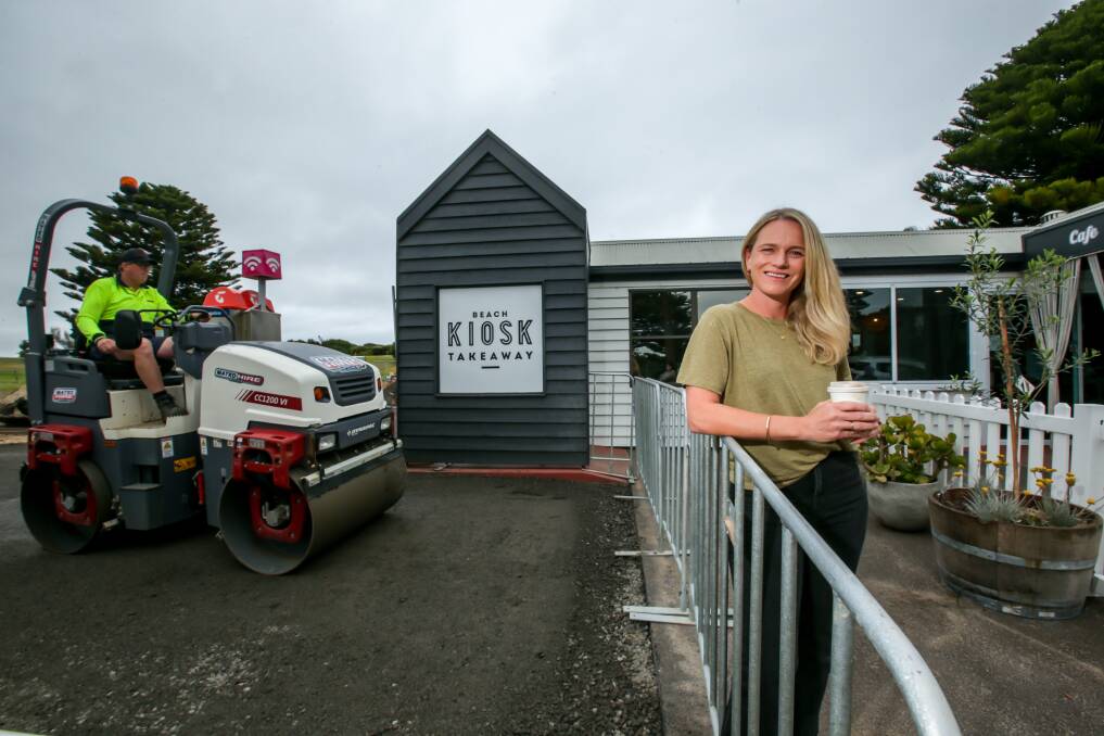 On a roll: Works are well under way to create a larger outdoor dining space at Vanessa Thornton's cafe Beach Kiosk. Picture: Chris Doheny