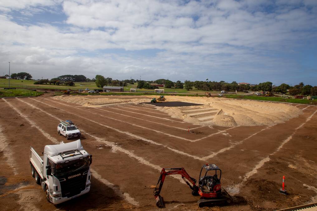 New look: The new turf will go in at Reid Oval at the weekend turning the facility a shade of green. Picture: Chris Doheny