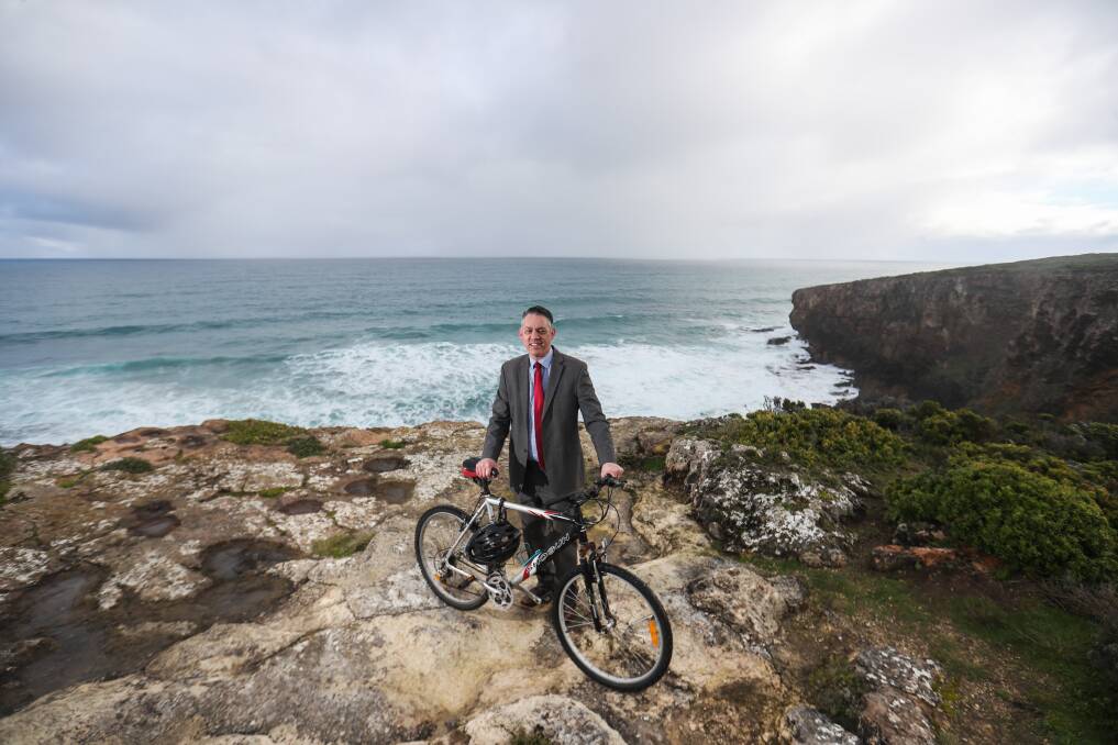 Big idea: Cr Mike Neoh has unveiled his plan for a bike/walking track from Lake Gillear to Childers Cove. Picture: Morgan Hancock
