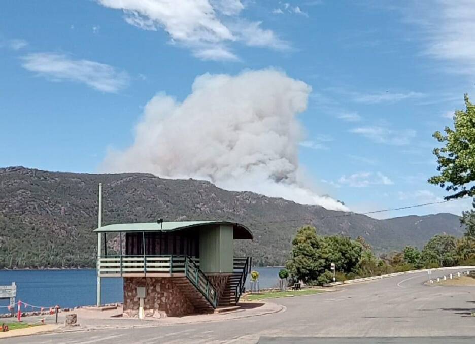Firefighters are battling a blaze in the Grampians. Picture by Halls Gap CFA Brigade