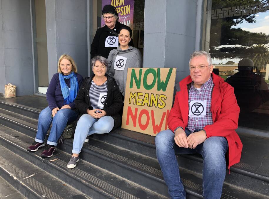 Act now: Extinction Rebellion members Marilyn Woodward, Jenny Gent, Jane Holland, Cassie Carroll and Steve Veale want action on the climate emergency. 