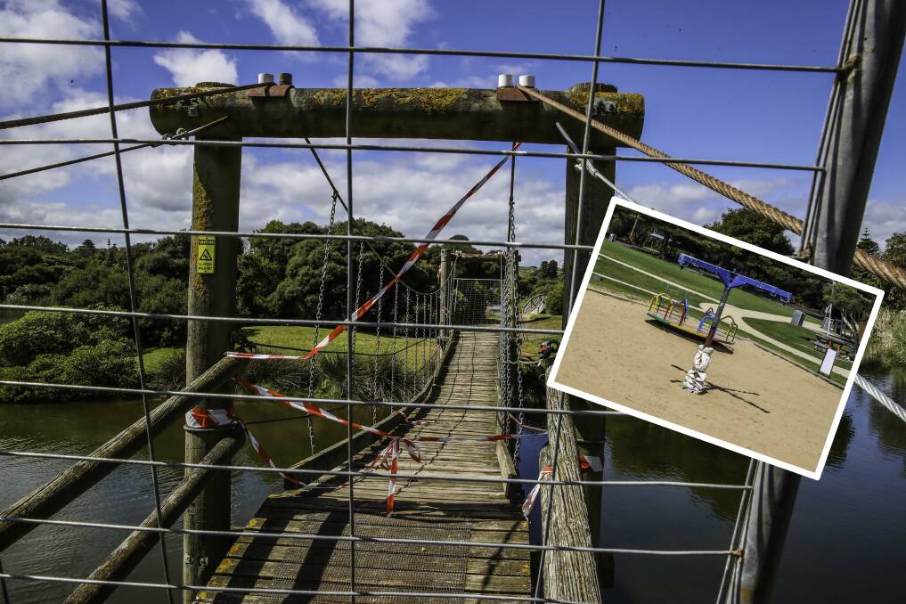 Safety: The swinging bridge at Lake Pertobe has been fenced off and will undergo maintenance works. It is not expected to be reopened for another month. The tyre swing will be replaced. 