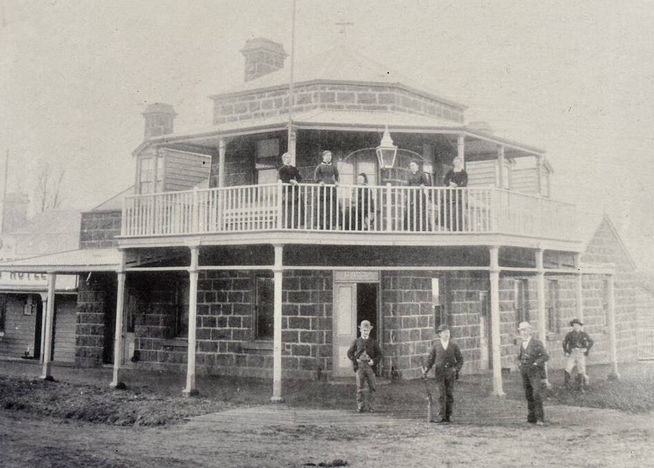 The Caramut hotel before it burnt down in the 1930s.