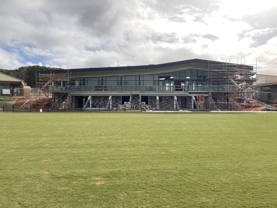 The new pavilion at the Reid Oval is taking shape.
