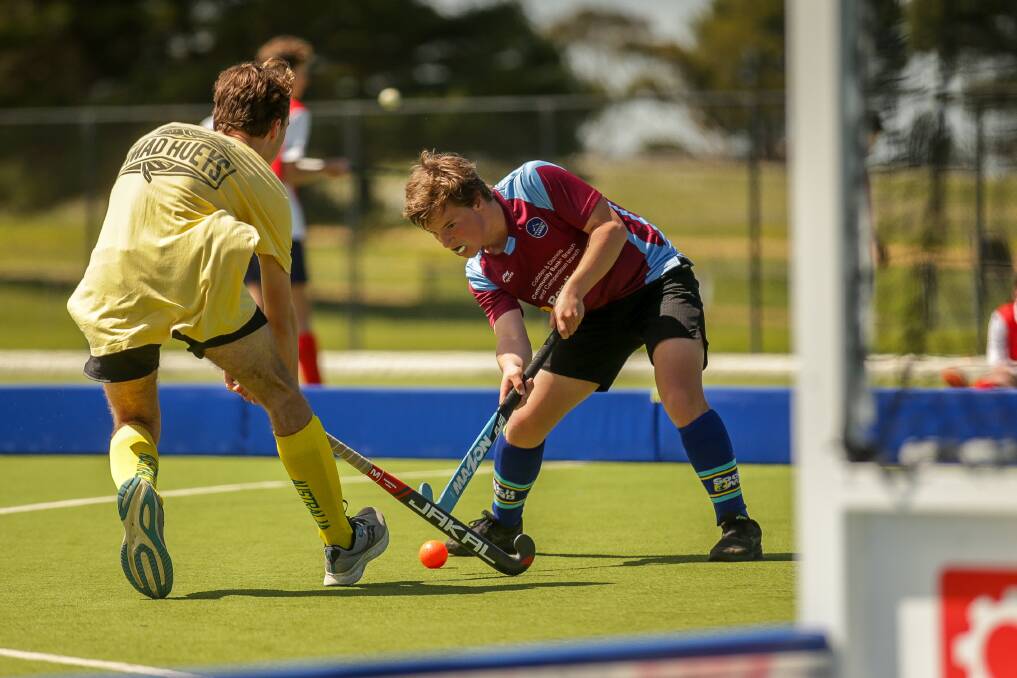 Corangamite Hockey Club Volcanoes player Harry Jenkins during the Hockey 5s competition which was held in Warrnambool in October. 