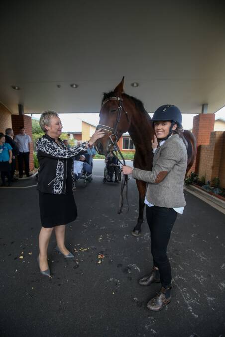 New deal: Lyndoch Living CEO Doreen Power meets retired racehorse Ballysteen and May Races ambassador Laura Lafferty in 2017. Picture: Amy Paton
