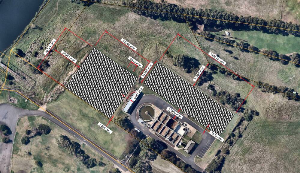 The footprint of the proposed new $3.8 million solar farm at the Dennington plant.
