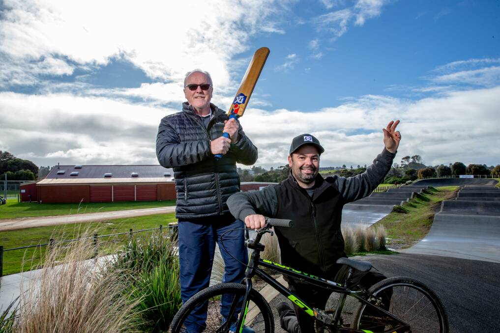 Expansion: Russells Creek Cricket Club David Rout and BMX club president Darren Mollenoyux at the Jetty Flat pavilion that is about to get a $1m makeover. picture: Chris Doheny 