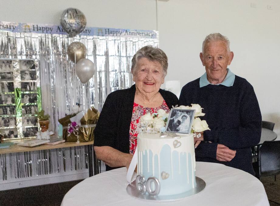 Marion and Fred van Bruggen celebrate their 60th wedding anniversary. Picture by Anthony Brady
