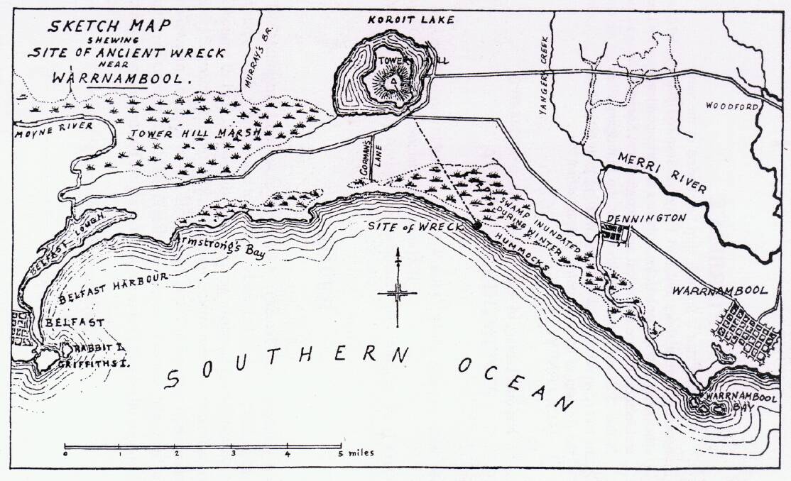 Joseph Aberline's map of the Mahogany Ship.