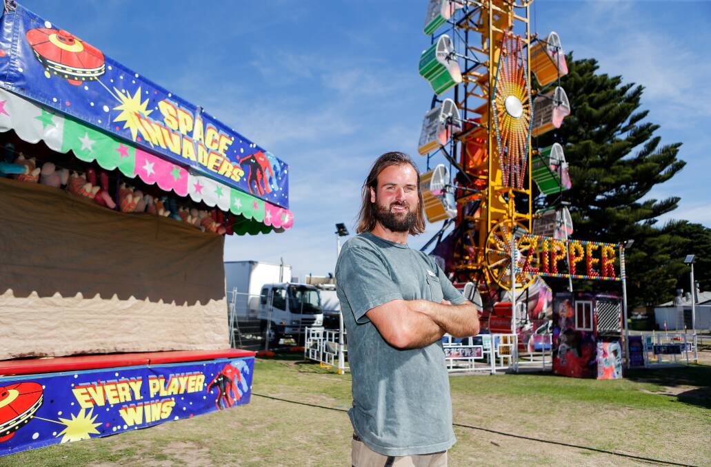 Carnival fun: Kristofer Verfurth is setting up the carnival in Warrnambool over Easter for the first time and is bringing a fireworks display with it. Picture: Anthony Brady