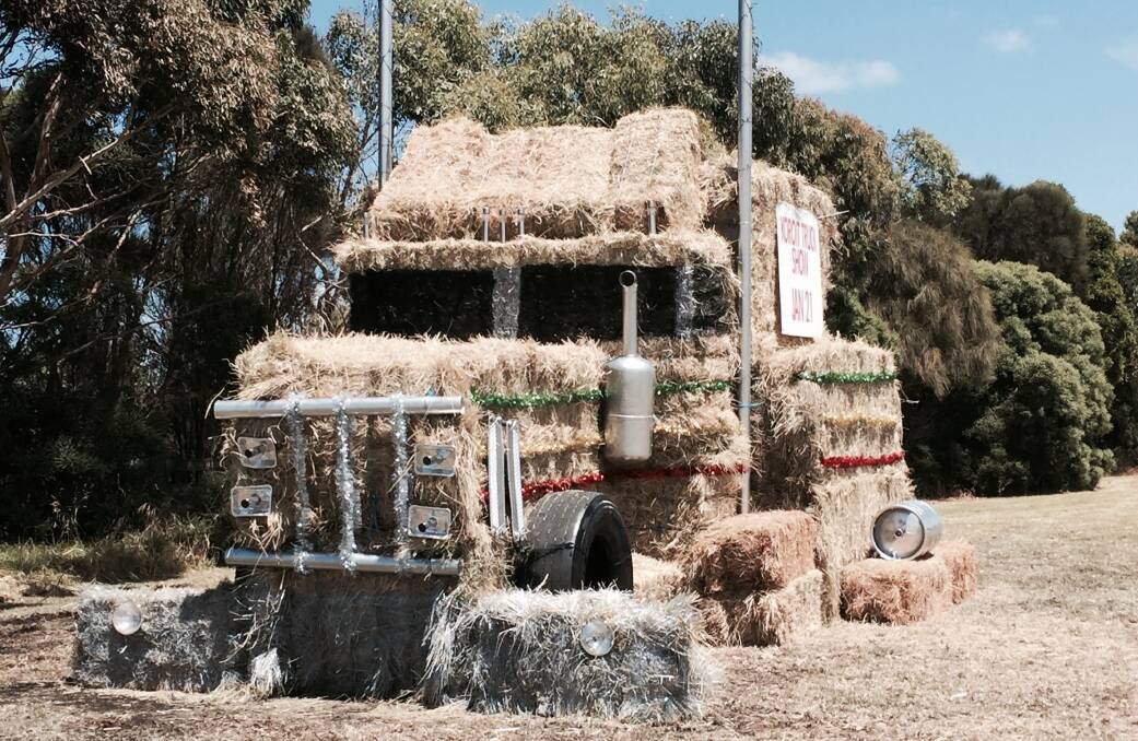 The hay bale truck promoting the Koroit Truck Show, which was destroyed by fire on Friday, was rebuilt on Sunday after Midfield Meats donated half the bales. Shirl McCosker's family donated the rest of the bales.