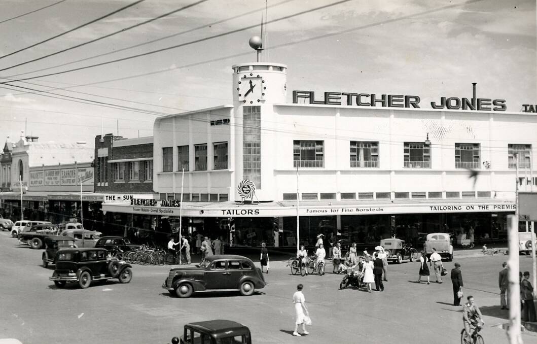 Boom time: The Fletcher Jones store on the corner of Liebig and Koroit Streets in 1946. Picture: Fletcher Jones Stories