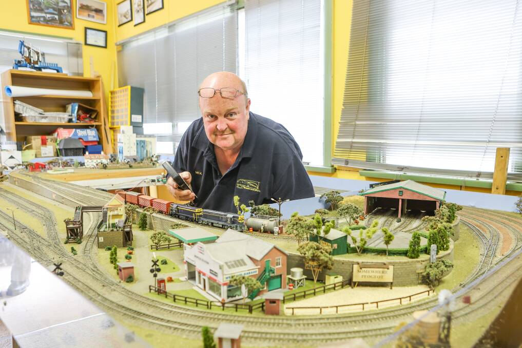 Mick Lamb will have this train layout at the Warrnambool Model Train show this weekend. Picture by Anthony Brady