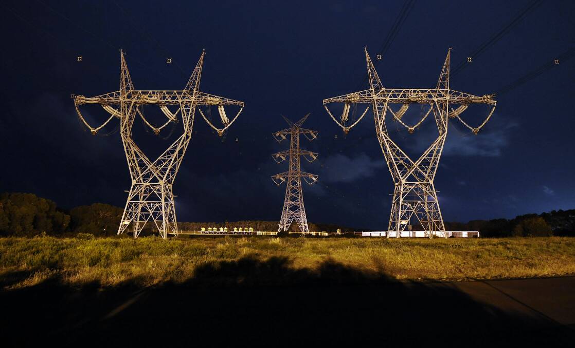 Some of the high-voltage powerlines that lead to the Portland smelter.