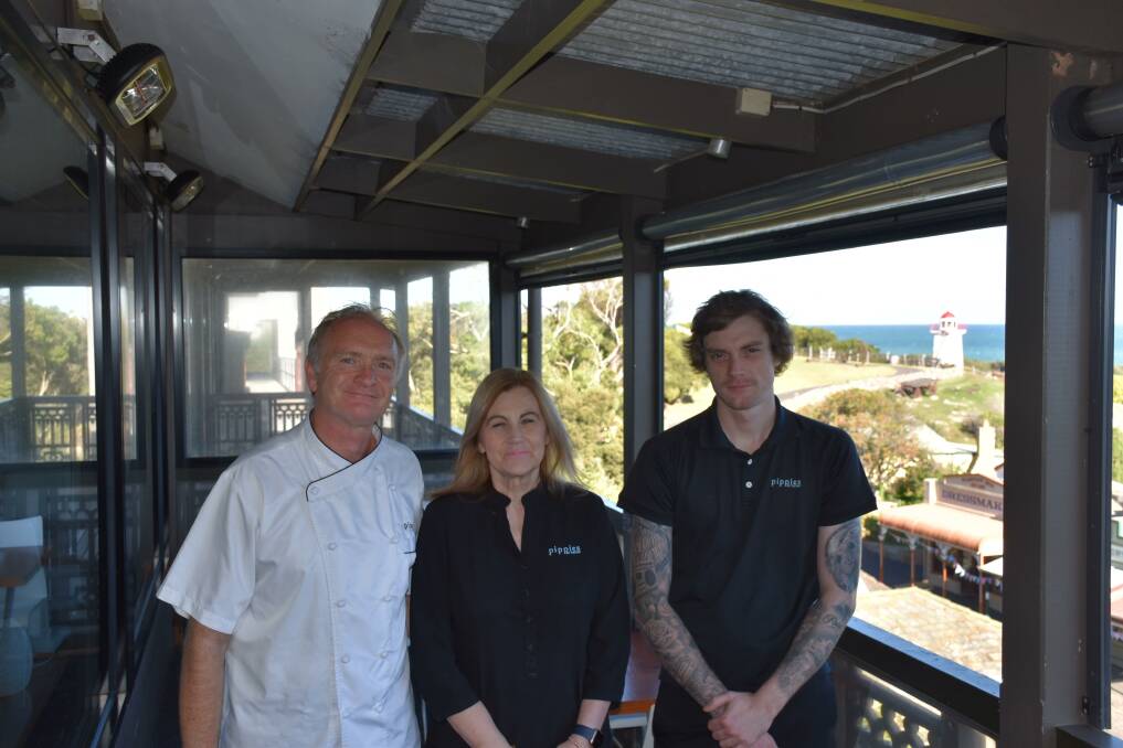 David, Mandy and Max Stoddart at Pippies restaurant at Flagstaff Hill Maritime Museum which has now closed at the location. Picture supplied.