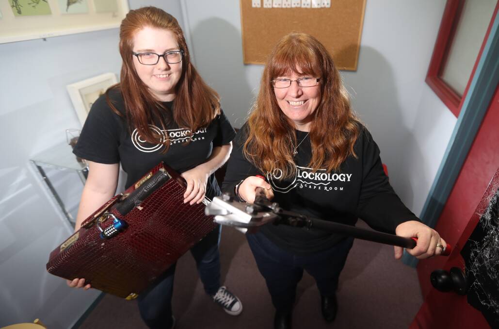 Partners in crime: Melissa Hardwick and her mum Sharon McGowan have opened  Lockology, an escape room game in Warrnambool. Picture: Morgan Hancock