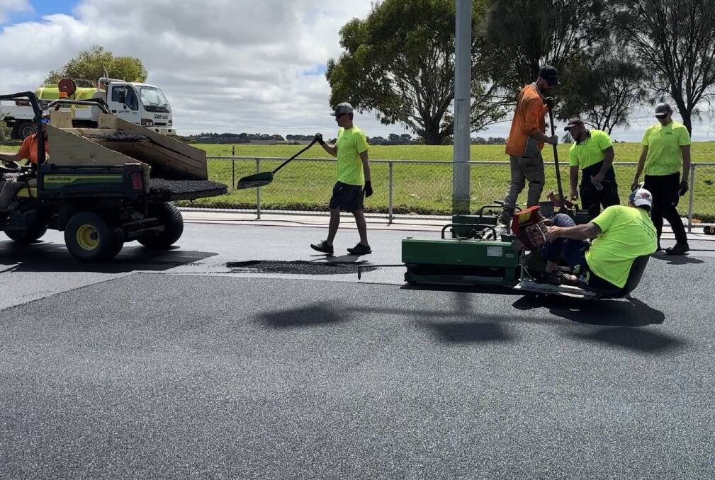 Work crews are resurfacing Warrnambool's athletics track as part of a $2.6 million upgrade.