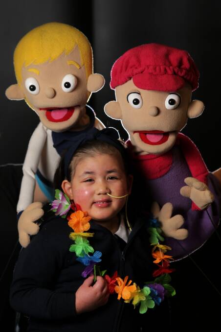 Naomi Philpot during a puppet show visit to King's College in 2015.