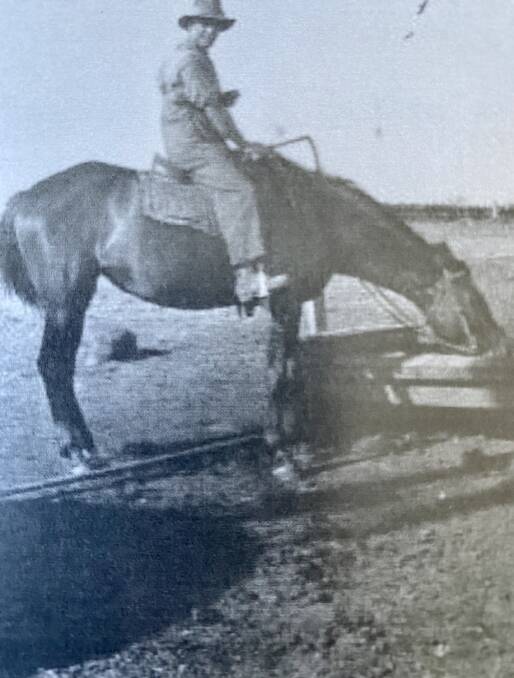 Alfred West on one of the unnamed horses on the farm.