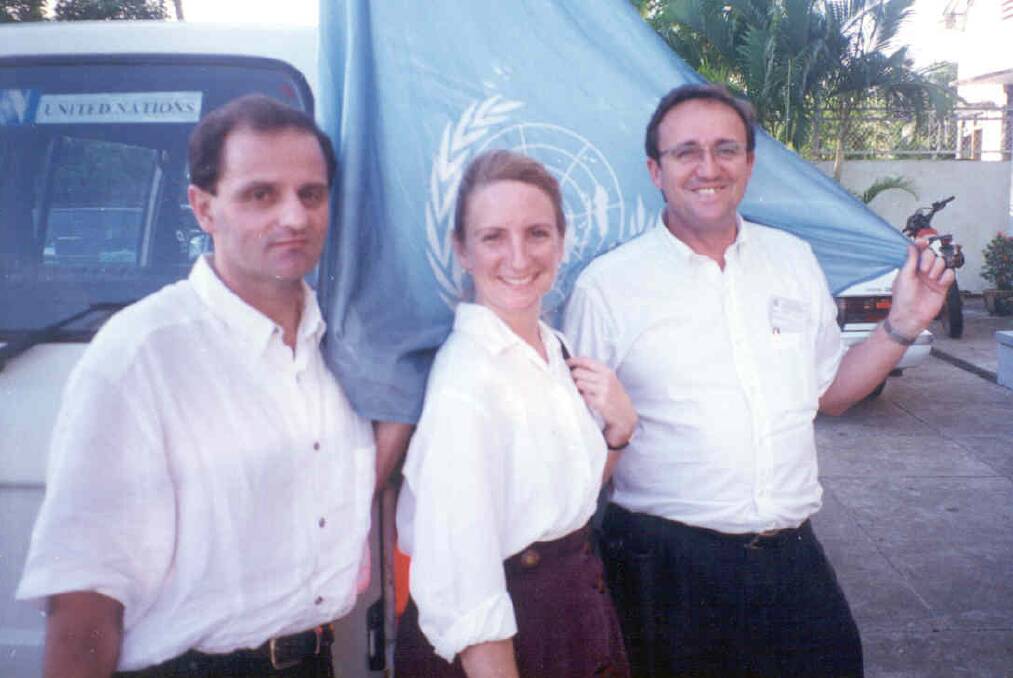 Overseas mission: Robert Bennoun (left) on a visit to Cambodia in the 1980s.