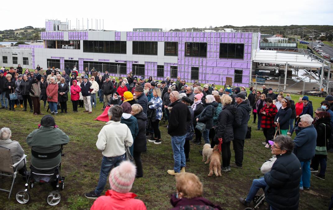 Concerned: A couple of hundred people turned out to the Lyndoch Living rally on Sunday.