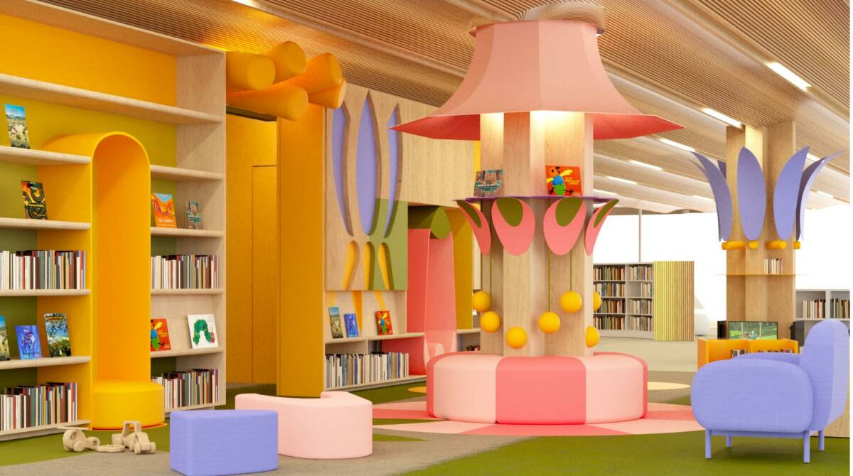 Bright: The children's area in the new library will offer plenty of colour.