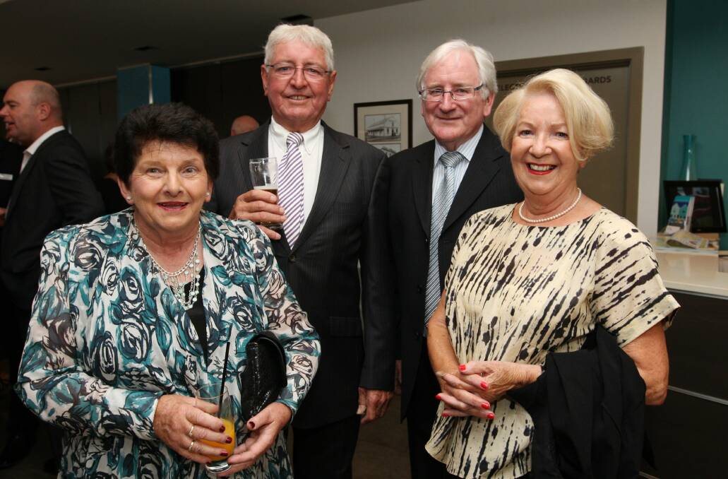Helen Gleeson, Pat Gleeson, Noel McNeil and Helen McNeil all from Warrnambool at a dairy industry dinner.