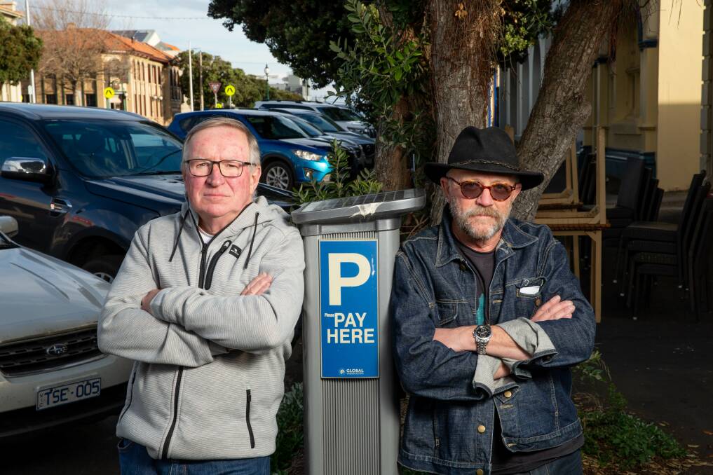 Time to go?: Cr Max Taylor is not happy with the "astronomical" fee increases and Cr Richard Ziegeler wants to see parking meters go altogether. Picture: Chris Doheny 