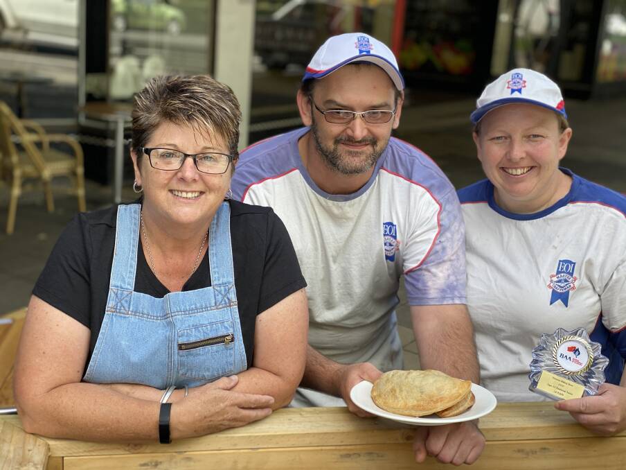 Success: Bakery owner Gaye McVilly with bakers David Hickman and Kelly McIntosh and their award-winning pasties.