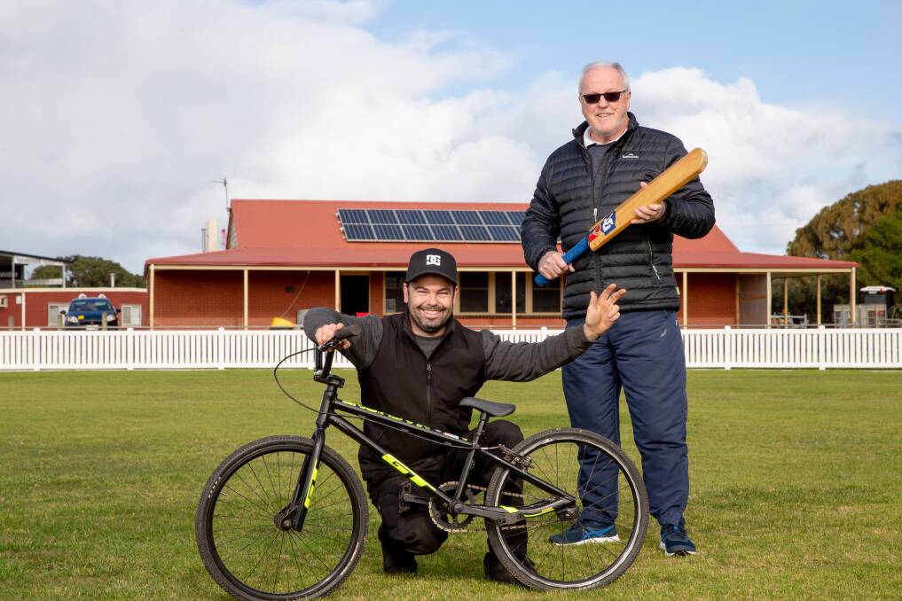 Expansion: Russells Creek Cricket Club David Rout and BMX club president Darren Mollenoyux at the Jetty Flat pavilion that is about to get a $1m makeover. picture: Chris Doheny