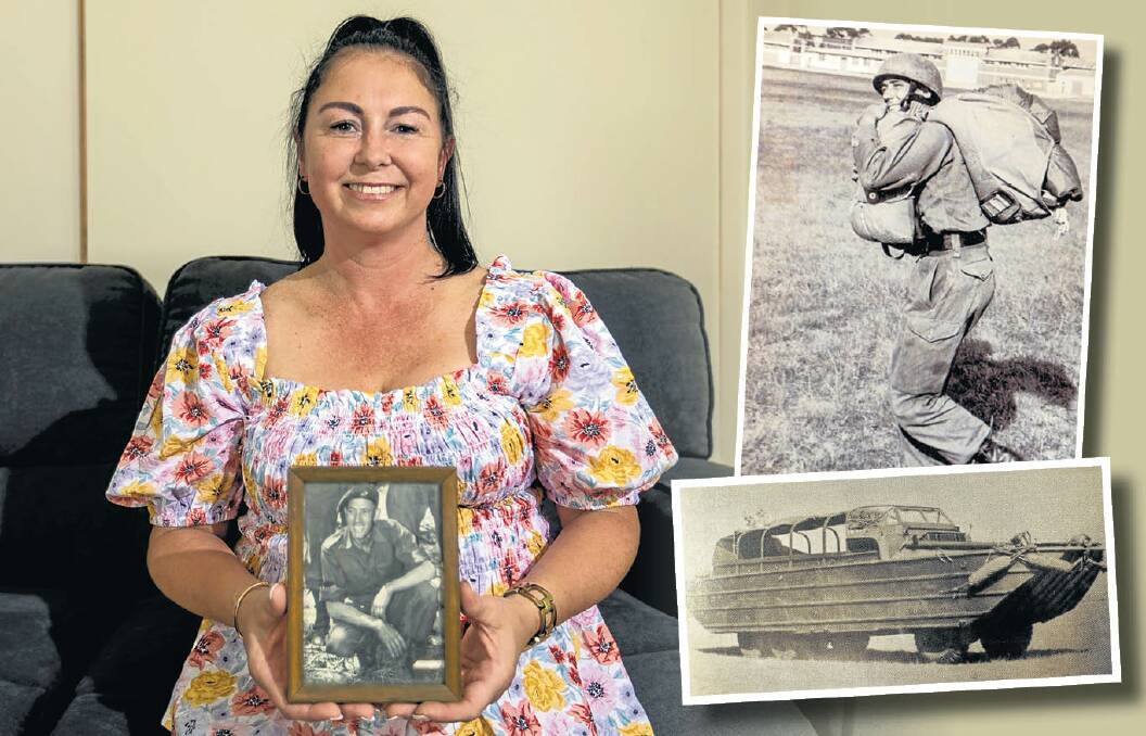 Warrnambool's Kylie Nelligan with a picture of her grandfather that was killed in a little-known army tragedy. Picture by Eddie Guererro 