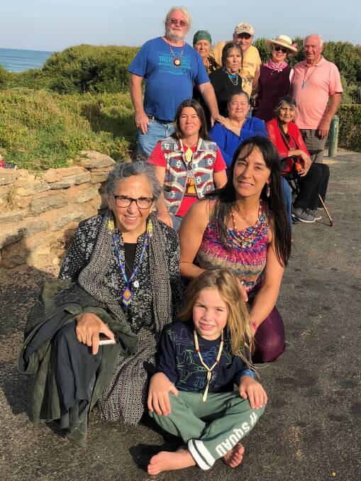 Unity: Grandmother Susan Stark Christianson (front left), with Geoff Clark and grandmothers from North American and Alaska visit south-west cultural sites.