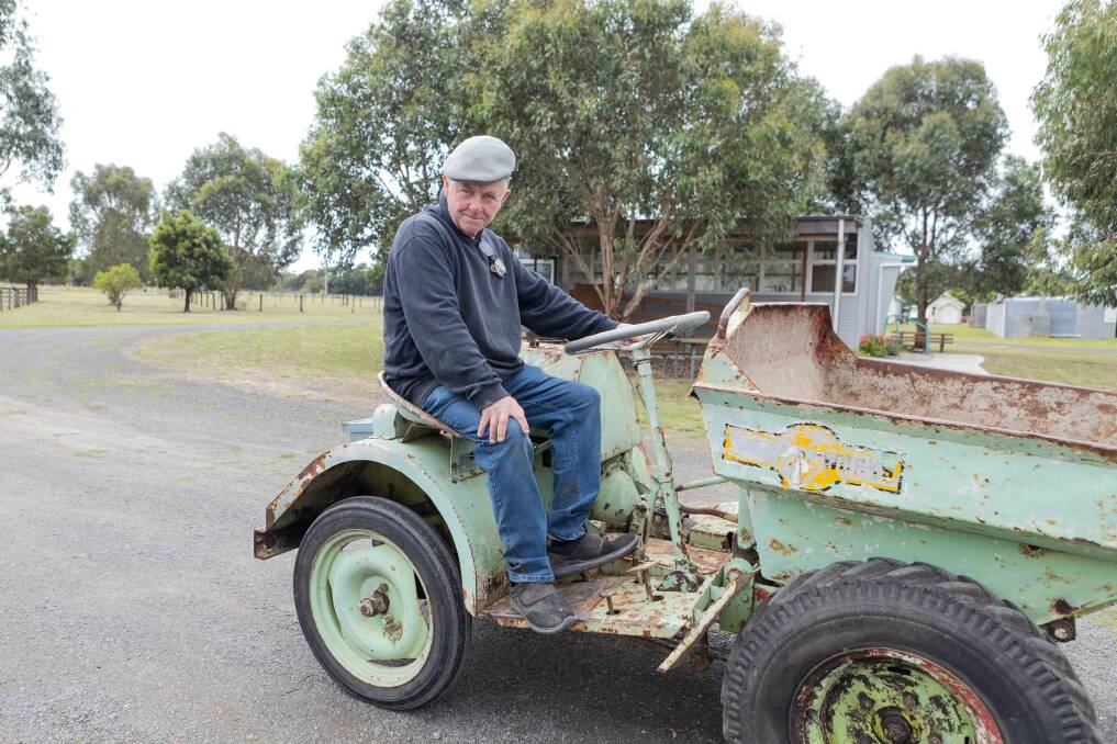 Ian Scott with one of the historic machines that will be on display this weekend in Cobden. Picture: Anthony Brady