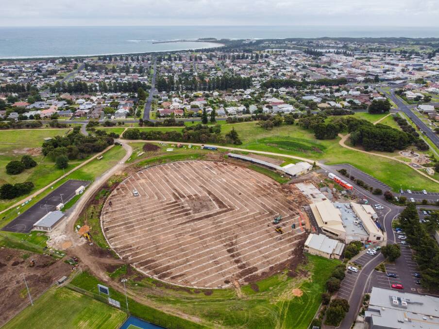 Under construction: The $11 million makeover of the Reid Oval is on track. Picture: Morgan Hancock