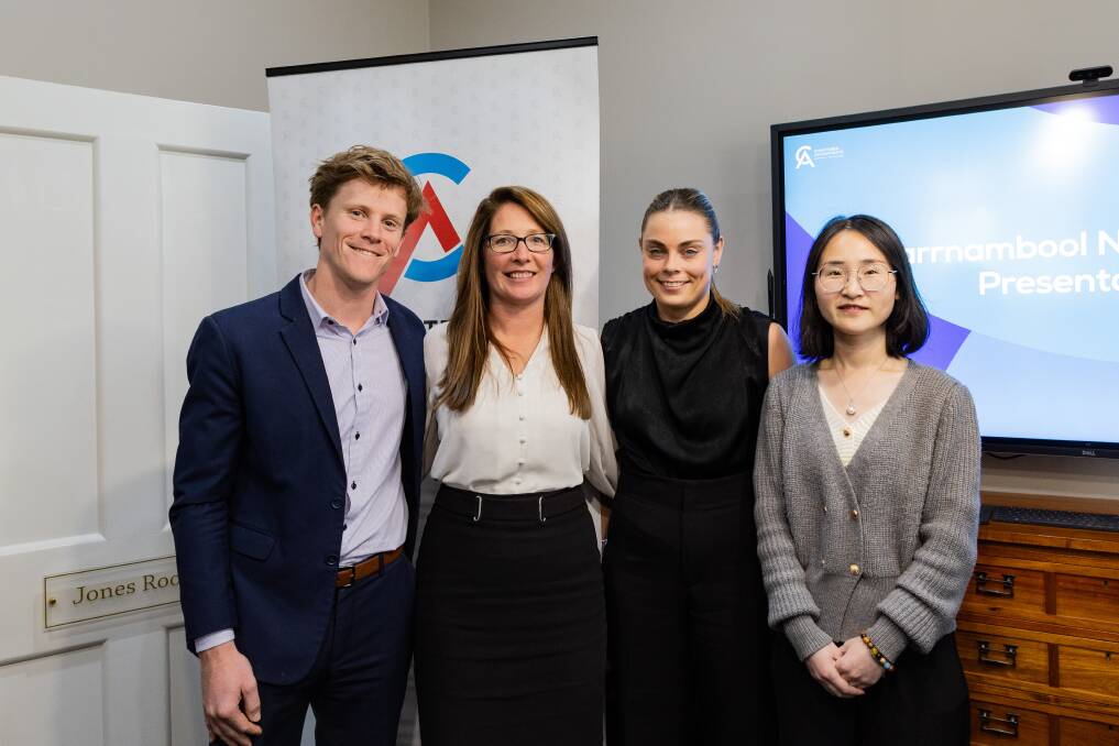 McLaren Hunt's Caleb Templeton, Simone Blain, Olivia McKenzie and Helena Fu have just become Chartered Accountants. Picture by Anthony Brady