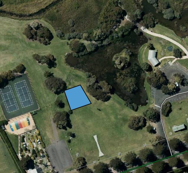 The proposed location of the new basketball court.