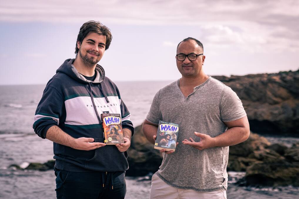 Jordan Gould and Richard Pritchard with their books that are partly set in Warrnambool. Picture by Sean McKenna