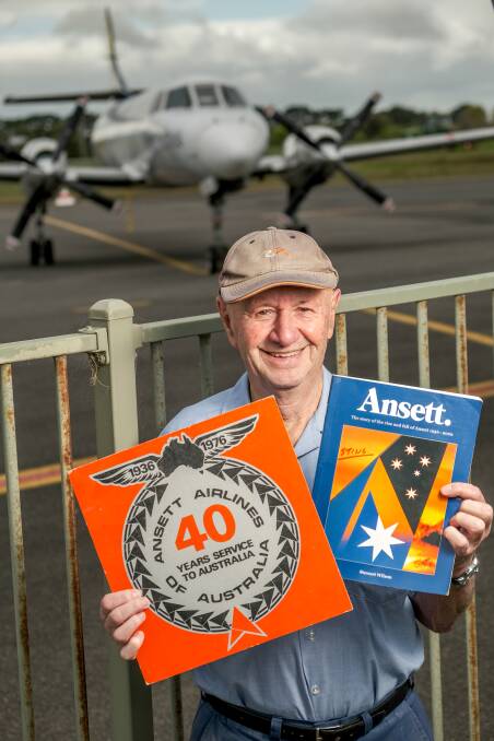 Memories: Warrnambool's Graeme Stingel worked as ground crew for Ansett in the '70s and '80s. His name is listed alongside 10,000 other employees in the Ansett book. Picture: Chris Doheny