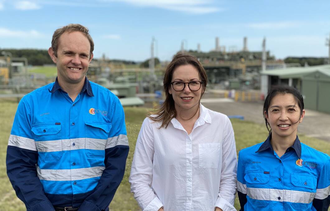 Growing demand: Lochard Energy CEO Anthony Fowler, Resources Minister Jaclyn Symes and principal reservoir engineer Jacqueline Sutton.