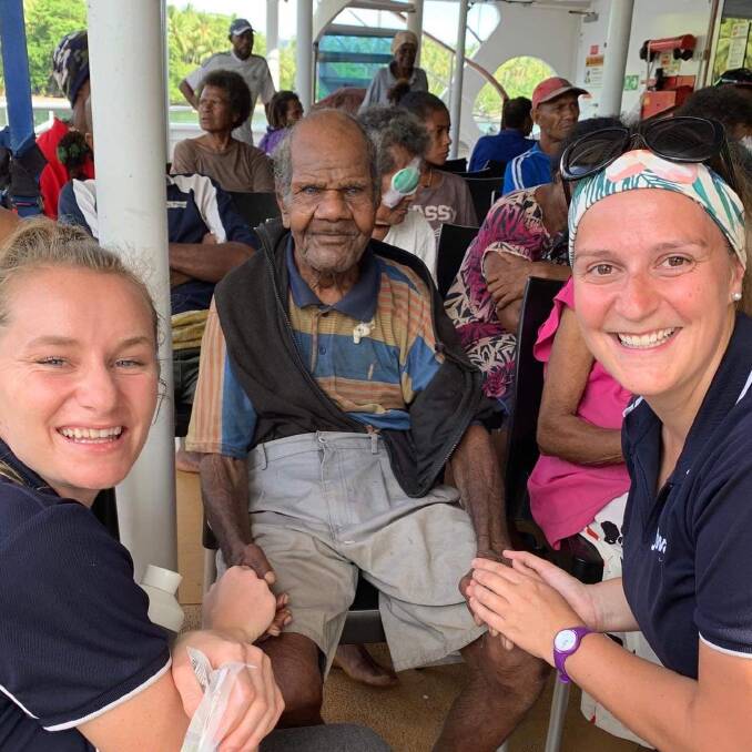Life-changing: Rachel Bakker found this man under a tree and brought him back to the ship where surgery gave him back his sight.
