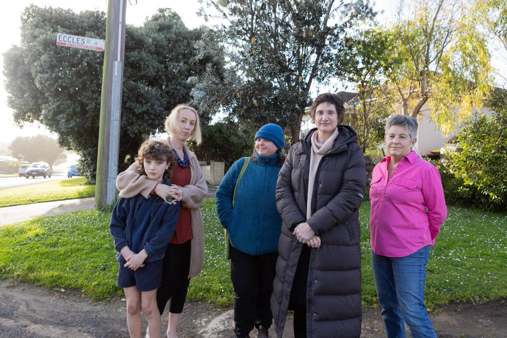 Louis O'Brien, Becci O'Brien, Brenda O'Connor, Kirsty Willaton and Rebecca Jones are concerned about a proposed Midfield Meat's plan to build housing in Eccles Street, Merrivale. Picture: Anthony Brady