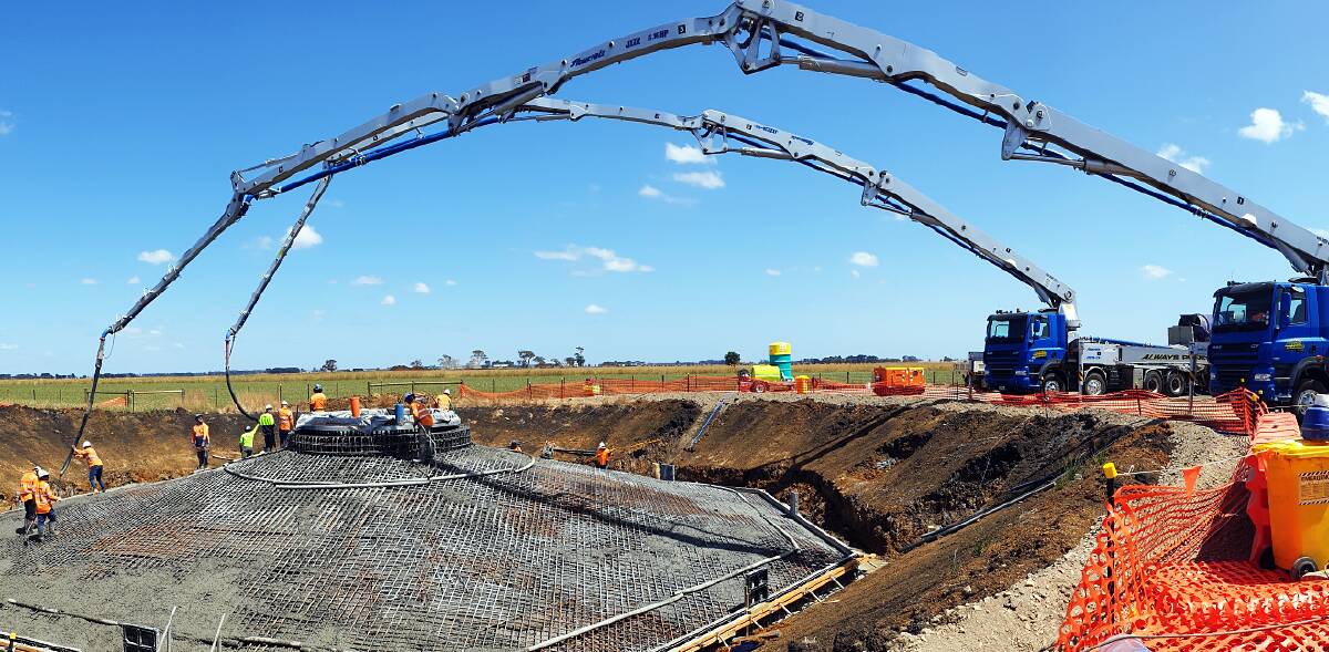 Strong foundations: Work on the Mortlake South wind farm is well under way, and the company is set to help Moyne Shire implement its environmental policies.