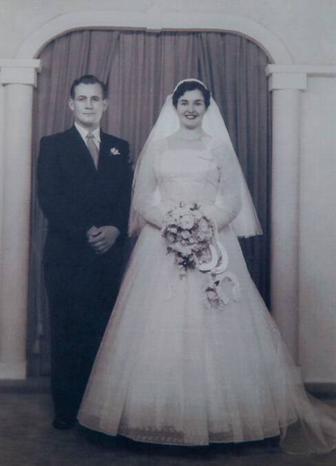 Newlyweds: Vera and Colin Scouller on their wedding day.