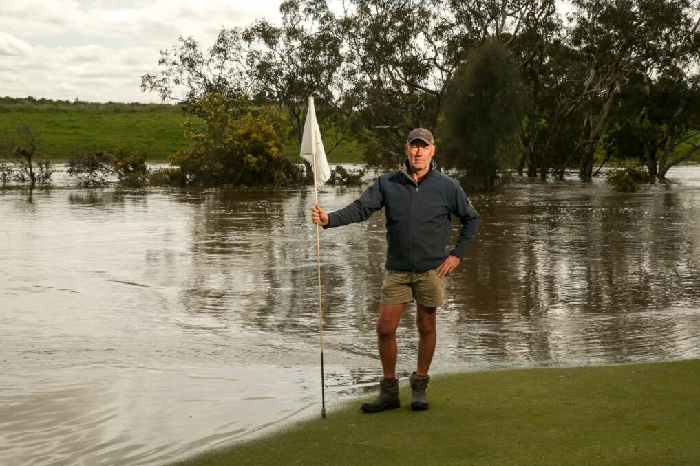 Framlingham Golf Course superintendent Ross Corbett says one green and part of the fairway was submerged in floodwaters. Picture by Chris Doheny