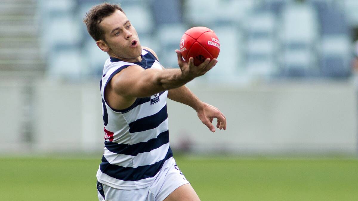 HEYDAY: Ben Moloney, pictured playing with Geelong's VFL side, carved out a 103-game Victorian Football League career with Geelong, Collingwood and Werribee. He's now with Geelong Football League powerhouse St Mary's. Picture: Arj Giese