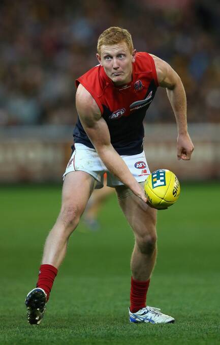 HAPPY TIMES: Terang Mortlake's Jordie McKenzie playing for Melbourne. Picture: Getty Images