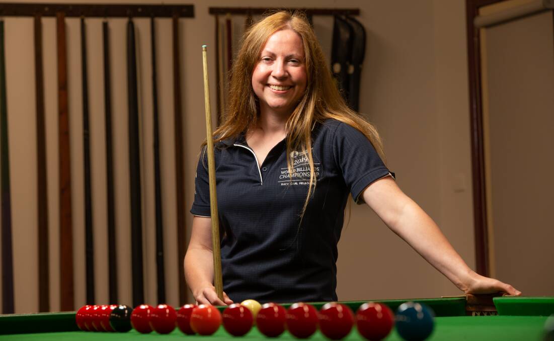 PERFECT MATCH: World champion billiards player Anna Lynch is training in Warrnambool. Picture: Chris Doheny