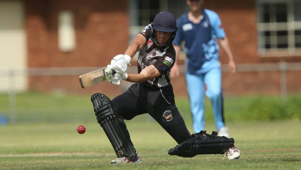 EYES ON IT: West Warrnambool's Fletcher Cozens plays a cover drive. Picture: Chris Doheny